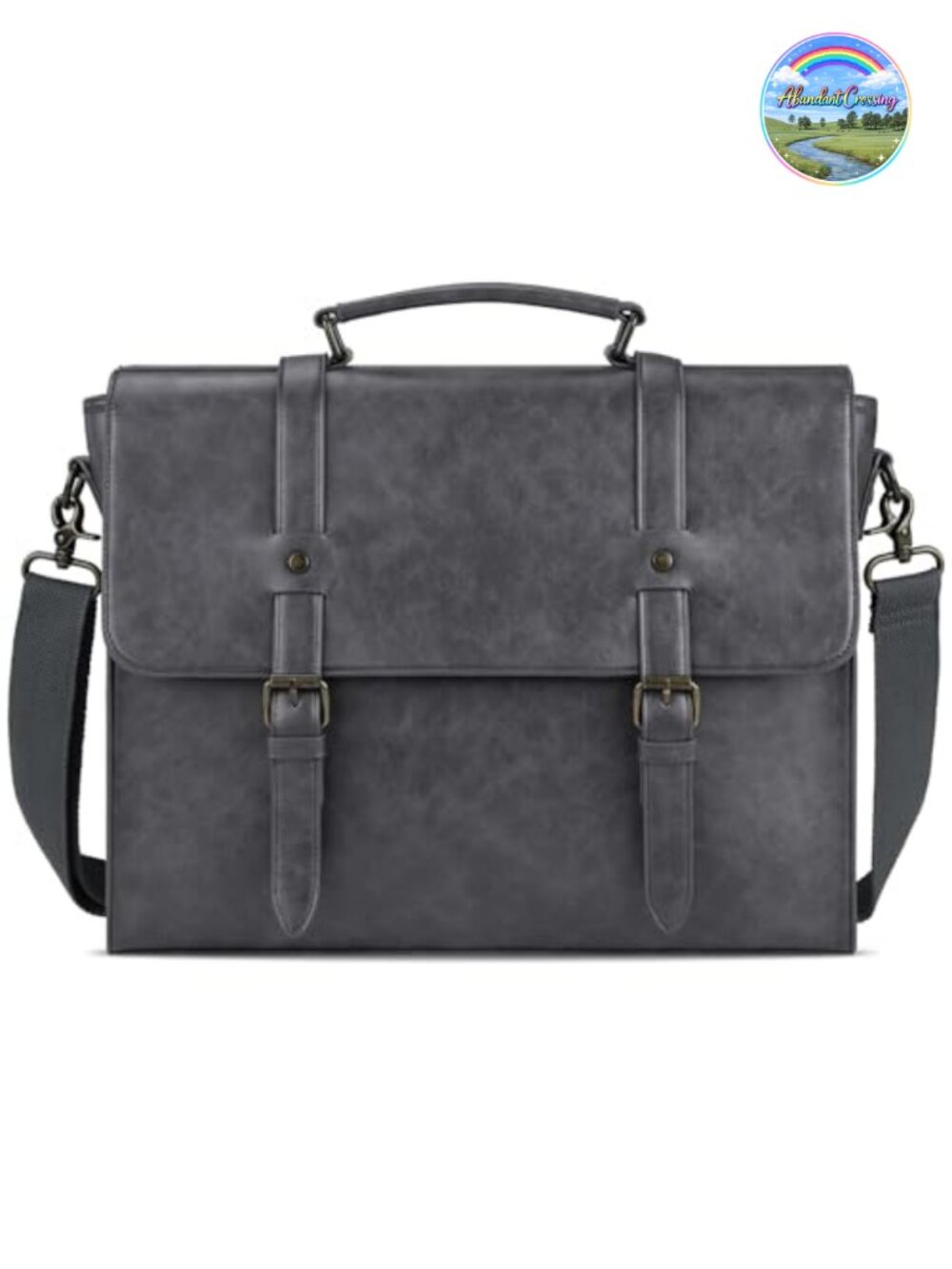 Messenger Bag Vintage PU Leather 15.6 Inch Laptop Briefcase